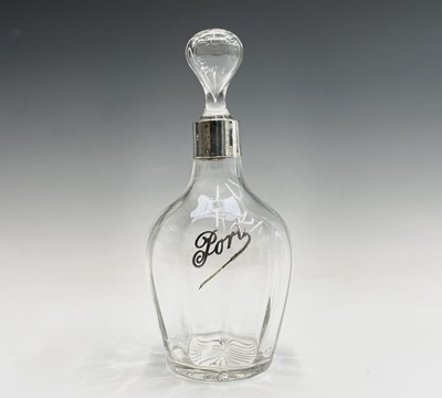 Lot 118 - A glass silver-mounted port decanter 23cm