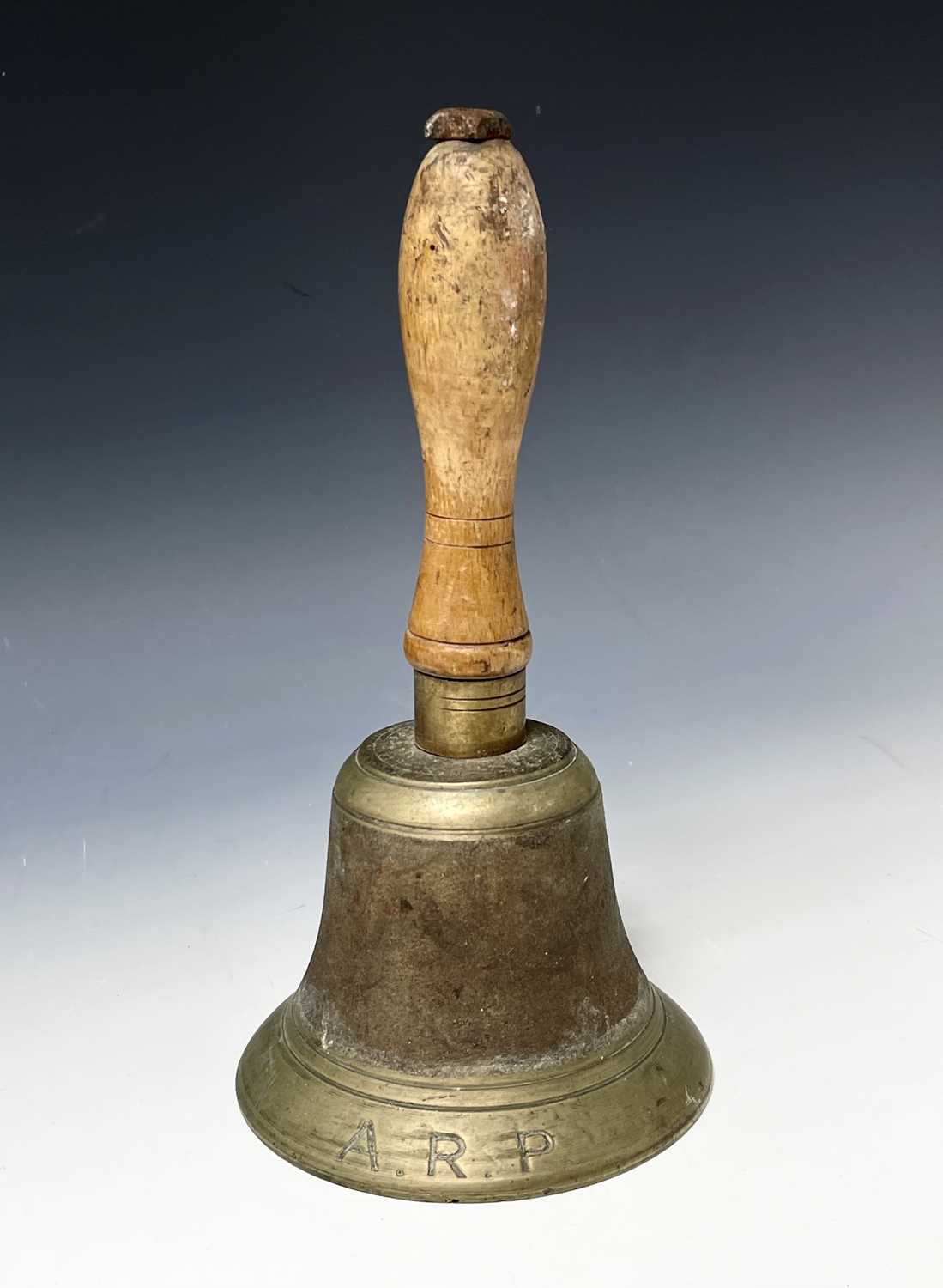 Lot 285 - World War Two Air Raid Patrol Hand Bell. A...