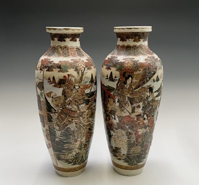 Lot 115 - A pair of Japanese Satsuma vases, Meiji Period,...