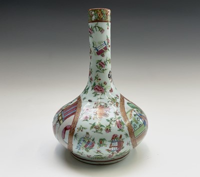 Lot 120 - A Chinese Canton celadon porcelain bottle vase,...