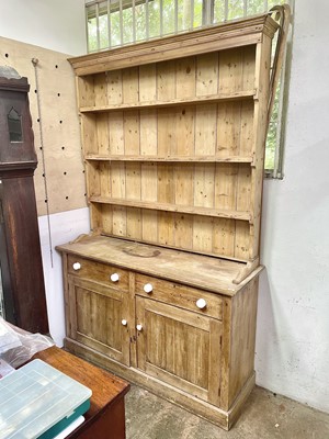 Lot 206 - A pine dresser, circa 1900, height 237cm,...