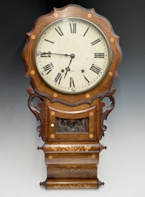 Lot 2925 - A Victorian walnut and inlaid drop-dial eight...