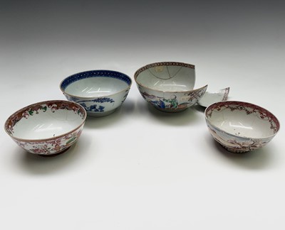 Lot 87 - Four Chinese porcelain bowls, 18th century,...