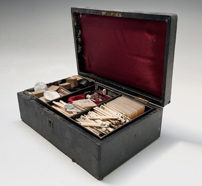 Lot 95 - A Chinese leather cased Mahjong set, early-mid...