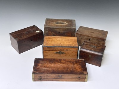 Lot 147 - A George III mahogany and inlaid rectangular...