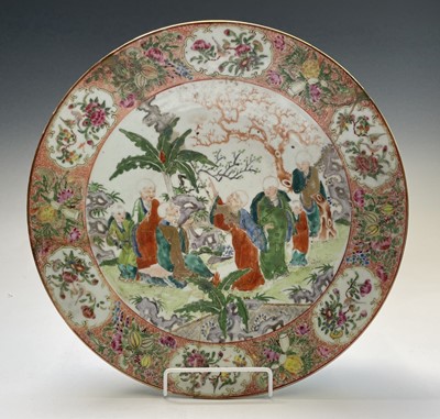 Lot 135 - A Chinese Canton porcelain charger, 19th...