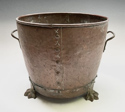 Lot 242 - A copper log bin, circa 1920, with twin...