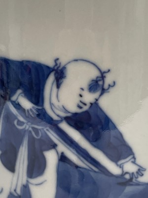 Lot 150 - Two Chinese porcelain blue white cylindrical...