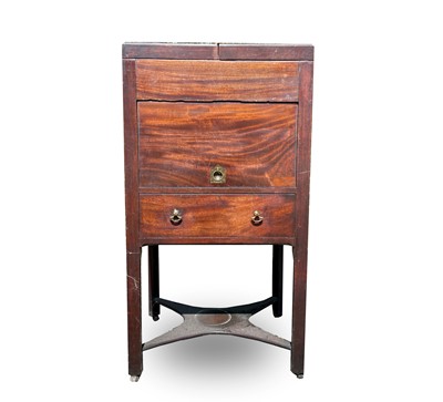 Lot 3074 - An early George III mahogany washstand, the...