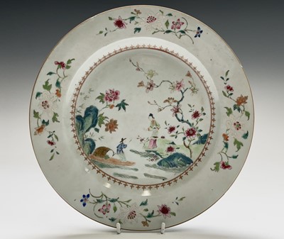 Lot 157 - A Chinese famille rose porcelain plate, 18th...