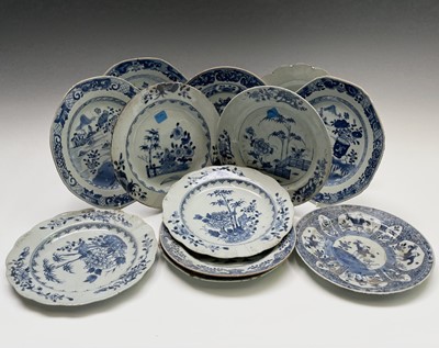 Lot 158 - Twelve various Chinese porcelain blue and...