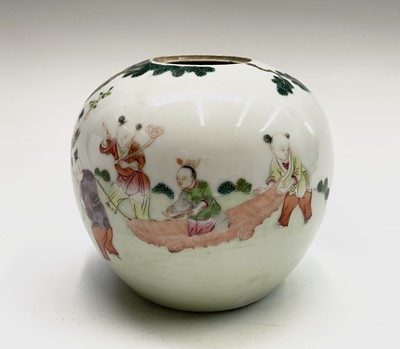 Lot 86 - A Chinese famille rose porcelain candy jar,...