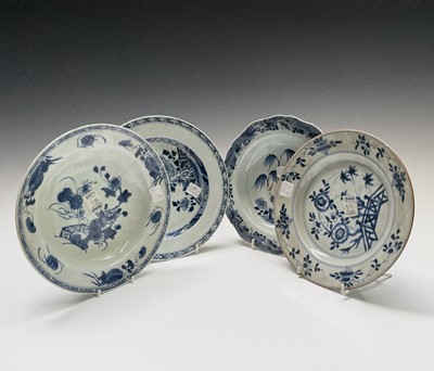 Lot 171 - Four Chinese porcelain blue and white plates,...