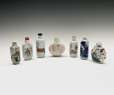 Lot 179 - A collection of seven Chinese porcelain snuff...