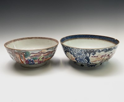 Lot 190 - Two large Chinese famille rose porcelain bowls,...