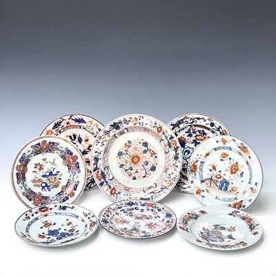 Lot 195 - Eight Chinese Imari porcelain plates, 18th...