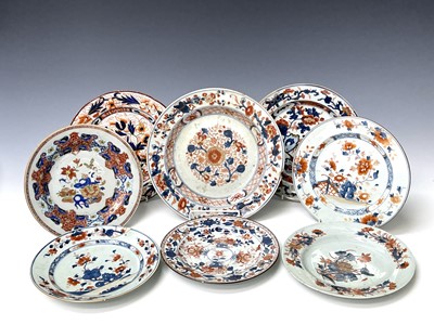 Lot 195 - Eight Chinese Imari porcelain plates, 18th...