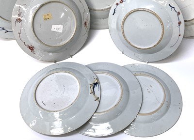 Lot 195 - Eight Chinese Imari porcelain plates, 18th...