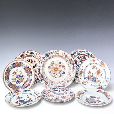 Lot 195 - Eight Chinese Imari porcelain plates, 18th...