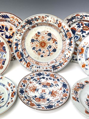 Lot 195 - Eight Chinese Imari porcelain plates, 18th...