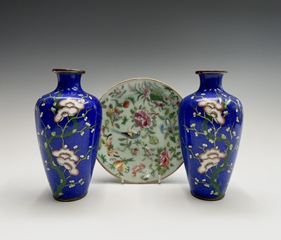 Lot 178 - A pair of Japanese cloisonne enamel vases,...