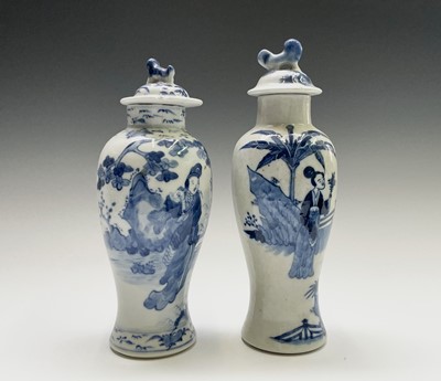 Lot 198 - Two Chinese porcelain blue and white baluster...