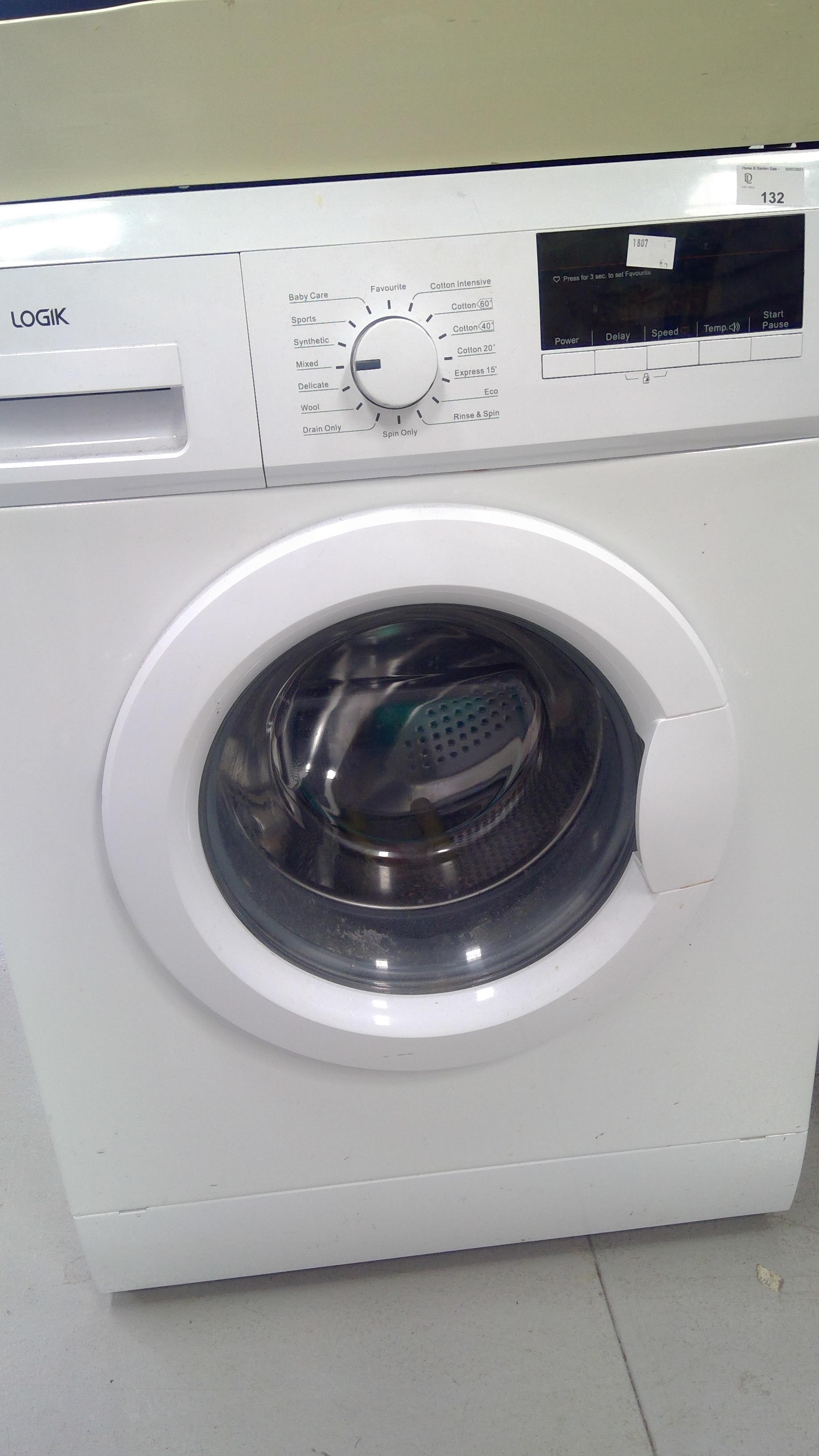 Lot 132 A LOGIK L714WM71 washing machine height 84cm