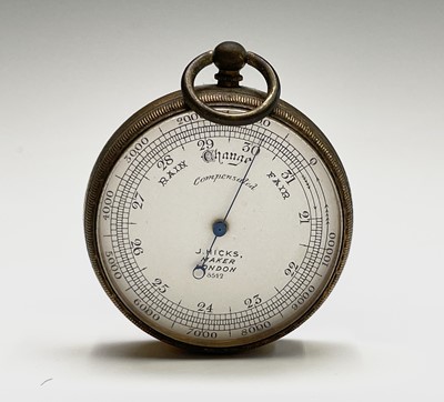 Lot 270 - A 19th century pocket barometer, the dial...