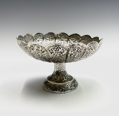 Lot 1039 - A Persian silver bon bon dish, circa 1900,...