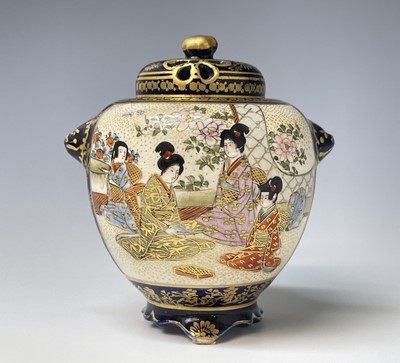 Lot 233 - A Japanese Satsuma pot pourri, circa 1900,...