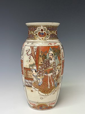 Lot 242 - A pair of Japanese Satsuma pottery vases, by...
