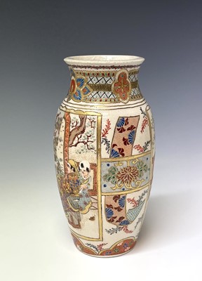Lot 242 - A pair of Japanese Satsuma pottery vases, by...