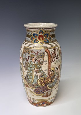 Lot 242 - A pair of Japanese Satsuma pottery vases, by...
