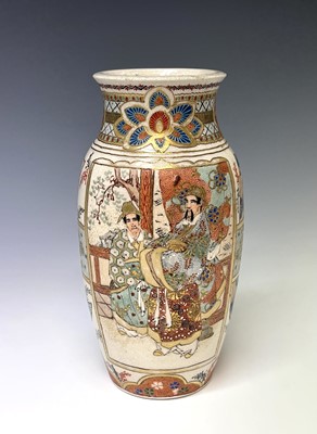 Lot 242 - A pair of Japanese Satsuma pottery vases, by...