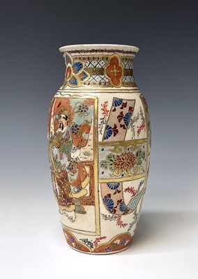 Lot 242 - A pair of Japanese Satsuma pottery vases, by...