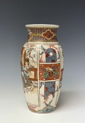 Lot 242 - A pair of Japanese Satsuma pottery vases, by...