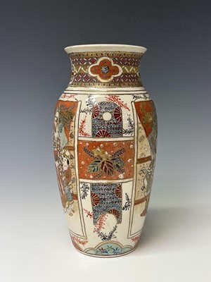 Lot 242 - A pair of Japanese Satsuma pottery vases, by...