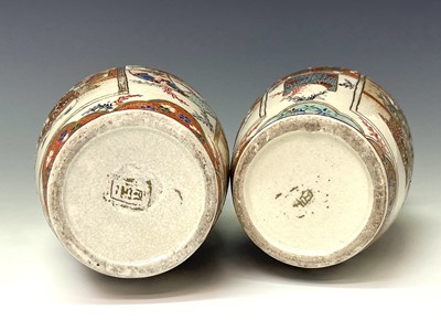Lot 242 - A pair of Japanese Satsuma pottery vases, by...