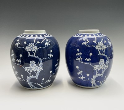 Lot 244 - Two Chinese prunus pattern porcelain ginger...