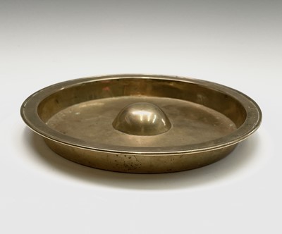 Lot 255 - A Chinese polished bronze dish, the rim with...