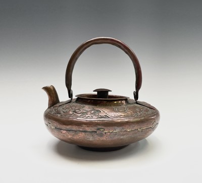 Lot 261 - A Chinese copper teapot, 19th century,...