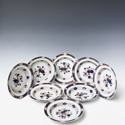 Lot 262 - A set of eight Chinese Imari porcelain dishes,...