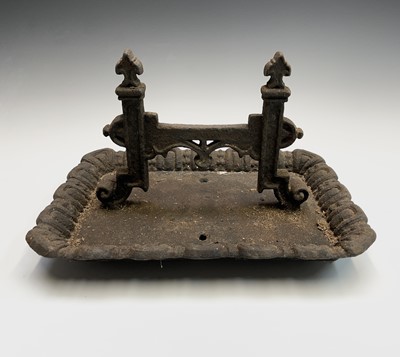 Lot 619 - A Victorian cast iron boot scraper of Gothic...