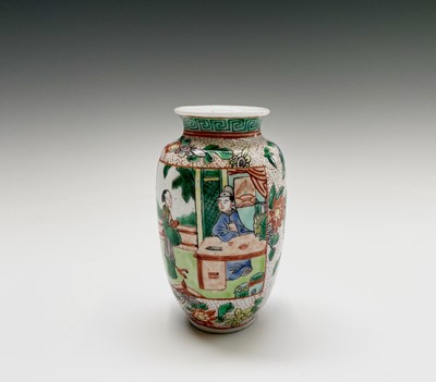 Lot 292 - A small Chinese famille verte porcelain vase,...