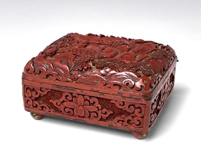 Lot 290 - A Chinese cinnabar lacquer box, early 20th...