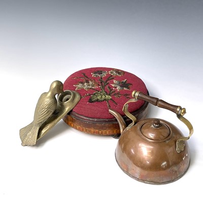 Lot 180 - A Victorian inlaid walnut circular footstool...