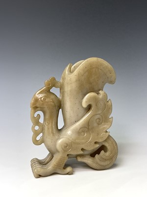 Lot 270 - A Chinese carved jade rhyton, 20th century,...