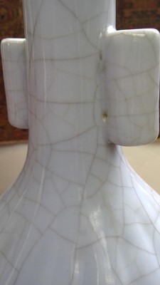 Lot 92 - A Chinese Ge type crackle-glazed arrow vase,...