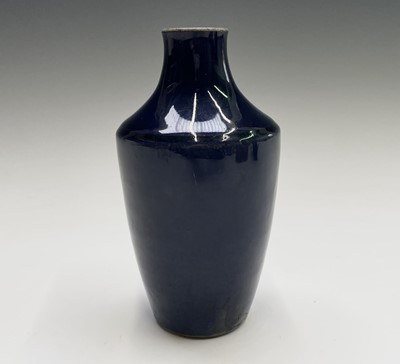 Lot 300 - Twoi Chinese porcelain aubergine glazed vases,...