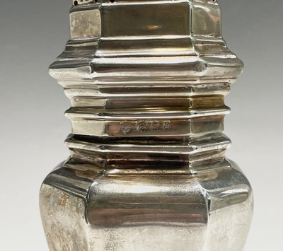 Lot 38 - A silver vase form sugar dredger by Edward...